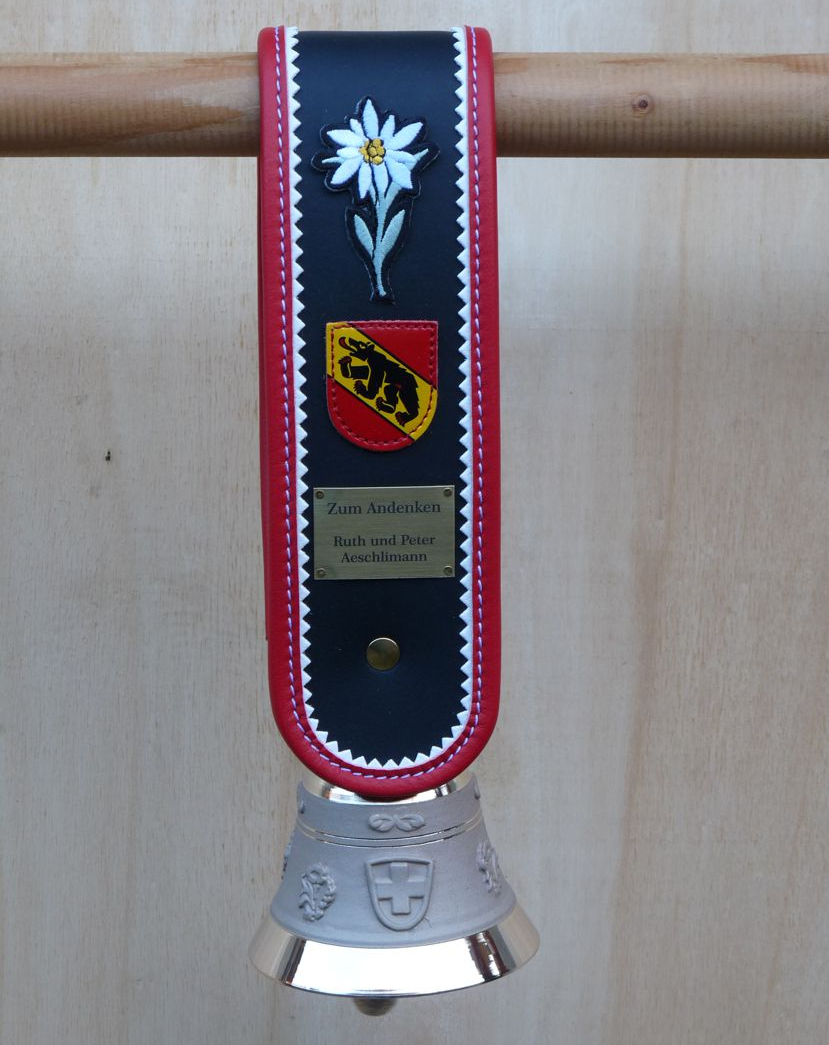 Glöckli Souvenier mit Wappen BE und Edelweiss