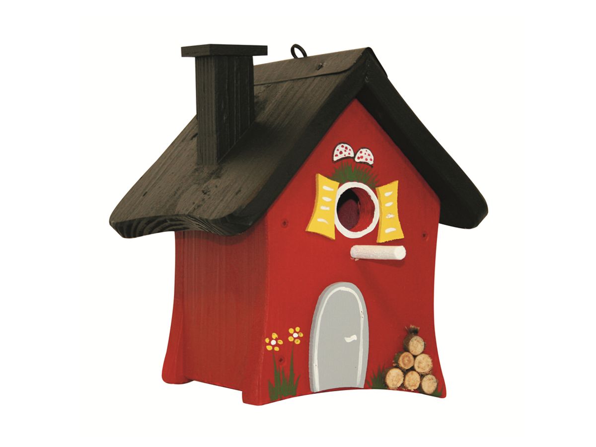 Vogelvilla Nistkasten Waldhuette haengend rot
